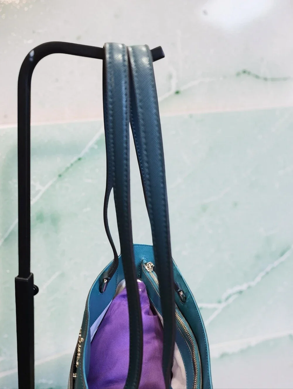Kate Spade Staci Saffiano Leather Laptop Tote Bag Teal